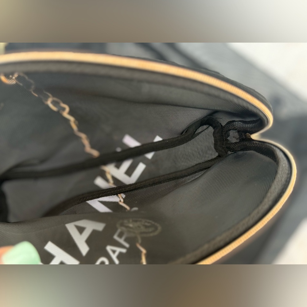 Chanel GWP Mesh Tote Bag with Makeup Pouch Set Black Beach Bag Large - Picture 7 of 8